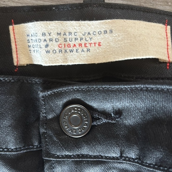 Marc by Marc Jacobs “stick” black waxed mid rise skinny jeans size 29 GUC - Picture 2 of 10